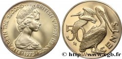 ÎLES VIERGES BRITANNIQUES 50 Cents Proof Elisabeth II 1973 Franklin Mint