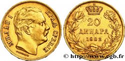 SERBIE 20 Dinara Milan IV Obrenovic 1882 Vienne