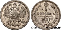 RUSSIE 5 Kopecks aigle bicéphale 1897 Saint-Petersbourg