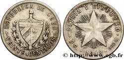 CUBA 20 Centavos emblème / étoile 1948