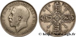 ROYAUME-UNI 1 Florin Georges V / emblème aux blasons  1914  TB