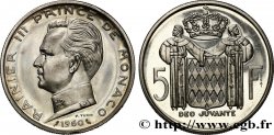 MONACO Essai de 5 Francs en argent Rainier III 1960 Paris SPL