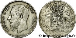 BELGIQUE 5 Francs Léopold II 1868