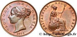 UNITED KINGDOM 1/2 Penny Victoria tête jeune 1853 Londres MS