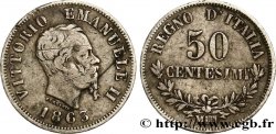 ITALIE 50 Centesimi Victor Emmanuel II 1863 Milan