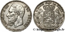BELGIQUE 5 Francs Léopold II 1869