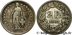 SUISSE 2 Francs Helvetia 1903 Berne - B