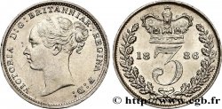 UNITED KINGDOM 3 Pence Victoria “Bun Head” 1886 