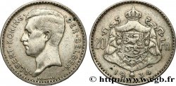 BELGIQUE 20 Francs Albert Ier légende Flamande position B 1934