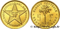 CONGO BELGE 5 Francs Banque Centrale Congo Belge-Ruanda-Urundi 1952 