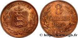 GUERNSEY 8 Doubles armes du baillage de Guernesey 1889 Heaton