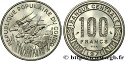 CONGO (RÉPUBLIQUE) Essai de 100 Francs type “Banque Centrale”, antilopes 1971 Paris