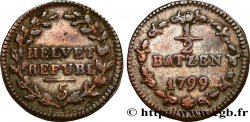 SVIZZERA - REPPUBLICA ELVETICA 1/2 Batzen 1799 Berne