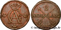 SVEZIA 1/2 Skilling monogramme du roi Gustave IV Adolphe 1803