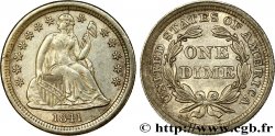 ÉTATS-UNIS D AMÉRIQUE 1 Dime Liberté assise 1841 Philadelphie TTB+