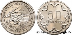 ÉTATS DE L AFRIQUE CENTRALE Essai de 50 Francs antilopes lettre ‘B’ République Centrafricaine 1976 Paris