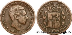 ESPAGNE 10 Centimos Alphonse XII 1877 Oeschger Mesdach & CO
