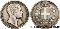 ITALIE - ROYAUME DE SARDAIGNE 5 Lire Victor Emmanuel II 1853 Gênes TB