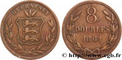 GUERNSEY 8 Doubles armes du baillage de Guernesey 1864 Heaton