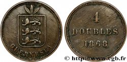GUERNSEY 4 Doubles armes du baillage de Guernesey 1868