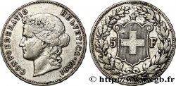SVIZZERA 5 Francs Helvetia buste 1891 Berne
