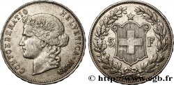 SUISSE - CONFÉDÉRATION HELVÉTIQUE 5 Francs Helvetia 1894 Berne