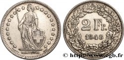 SUIZA 2 Francs Helvetia 1948 Berne