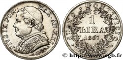 VATICAN AND PAPAL STATES 1 Lire Pie IX an XXI 1867 Rome