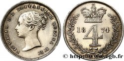 ROYAUME-UNI 4 Pence tête jeune 1874 Londres