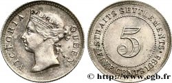 MALAYSIA - STRAITS SETTLEMENTS 5 Cents Victoria 1895