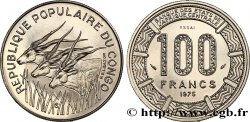 REPUBLIK KONGO Essai de 100 Francs type “BCEAC”, antilopes 1975 Paris