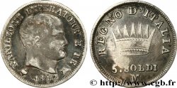 ITALIE - ROYAUME D ITALIE - NAPOLÉON Ier 5 Soldi Napoléon Empereur et Roi d’Italie 1812 Milan