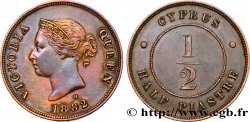 CYPRUS 1/2 Piastre Victoria 1882 Heaton XF