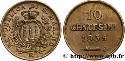 SAINT-MARIN 10 Centesimi écu aux trois tours 1935 Rome - R