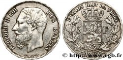 BELGIO 5 Francs Léopold II 1868