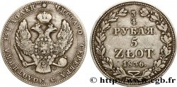 POLEN 3/4 Roubles - 5 Zlotych 1836 Varsovie