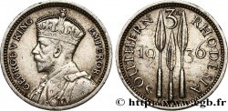SOUTHERN RHODESIA 3 Pence Georges V 1936 