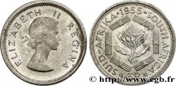 AFRIQUE DU SUD 3 Pence Elisabeth II 1955 Pretoria