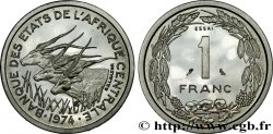 ESTADOS DE ÁFRICA CENTRAL
 Essai de 1 Franc antilopes 1974 Paris