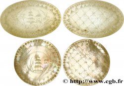 CHINA Jetons de jeux en nacre, pagode XIXe  MS