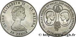 SAINTE HÉLÈNE 25 Pence mariage du Prince de Galles et de Lady Diana Spencer 1981
