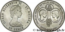 SANTA HELENA 25 Pence mariage du Prince de Galles et de Lady Diana Spencer 1981 