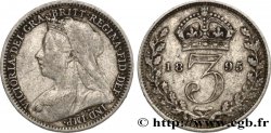 REINO UNIDO 3 Pence Victoria “Old Head” 1895 