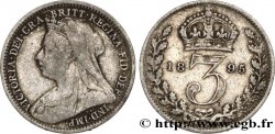 ROYAUME-UNI 3 Pence Victoria “Old Head” 1895