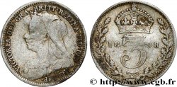REGNO UNITO 3 Pence Victoria “Old Head” 1898 