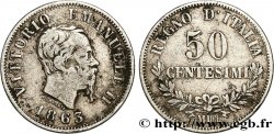 ITALIE 50 Centesimi Victor Emmanuel II 1863 Milan