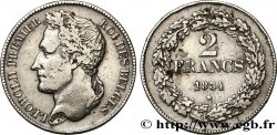 BELGIQUE - ROYAUME DE BELGIQUE - LÉOPOLD Ier 2 Francs 1834  XF/VF