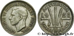 AUSTRALIA 3 Pence Georges VI 1951 