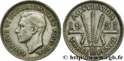 AUSTRALIE 3 Pence Georges VI 1951