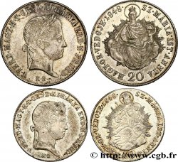 HUNGARY 10 et 20 Krajczar Ferdinand Ier 1848 Kremnitz AU